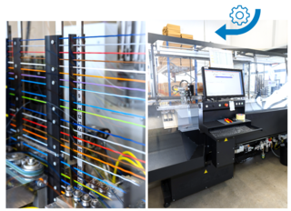 Maschine für das Konfektionieren von Leitungen für den Schaltschrankbau