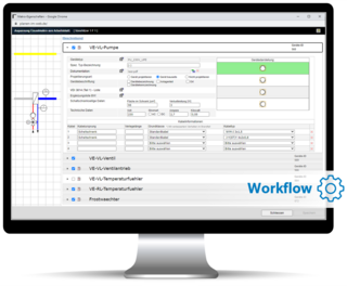 Bildschirm mit dem Projektierungstool WEBPROJECT