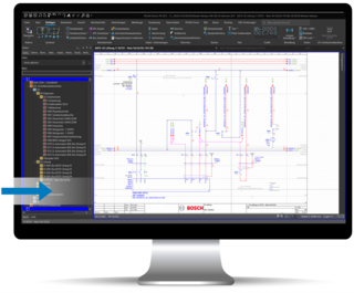 Bildschirm mit ECAD-Stromlaufplanerstellung